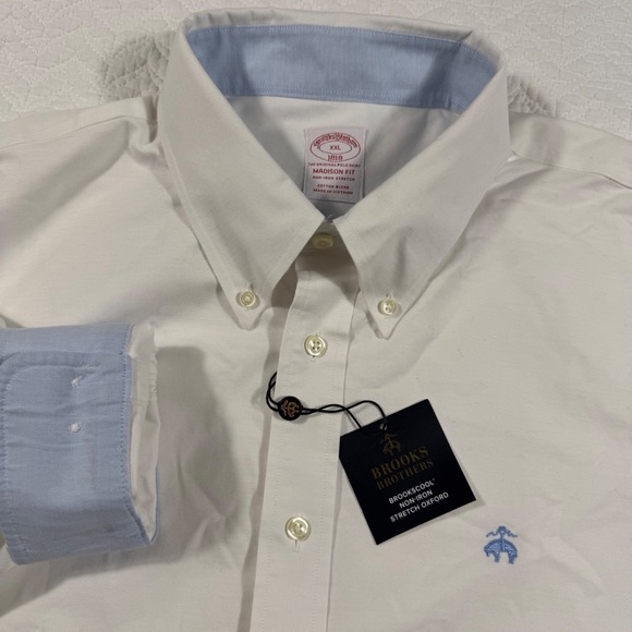 NWT Brooks Brothers Madison Fit Non Iron LS Stretch Oxford Dress Shirt Mens  XXL - www.itsg.com.tn